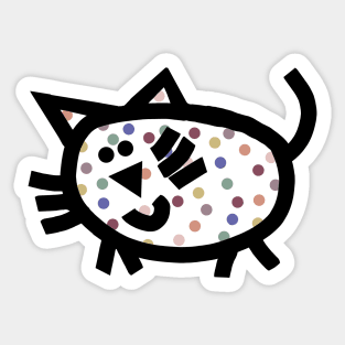 A Spotty Chubby Cat Sticker